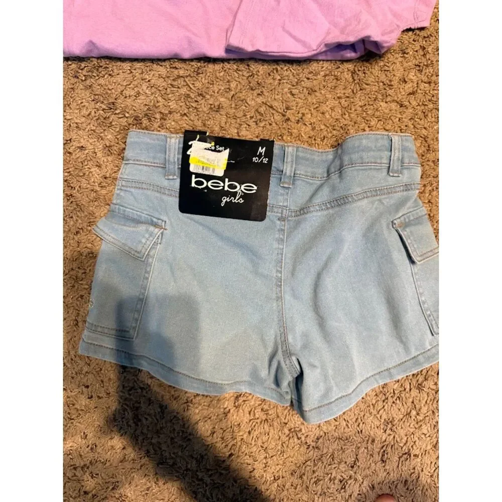 BEBE shirt and short set med 10/12